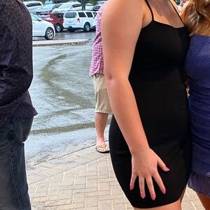 Lulu's Elegant Black Mini Dress